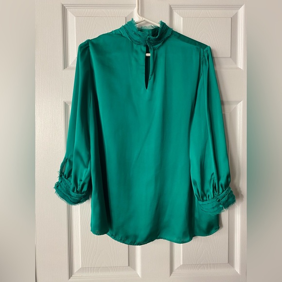 Ladies ZARA Green High Collar Blouse (Medium) - Picture 4 of 7
